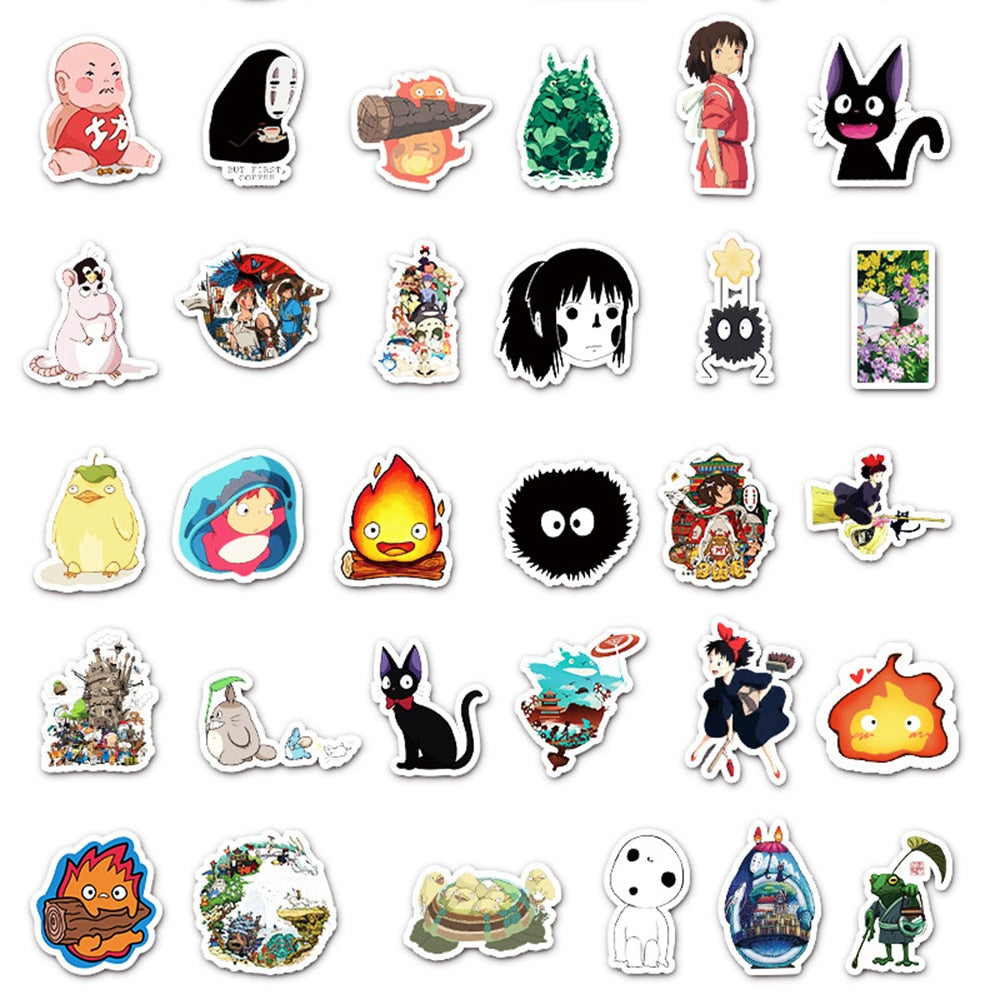 50Pcs Hayao Miyazaki Spirited Away Stickers