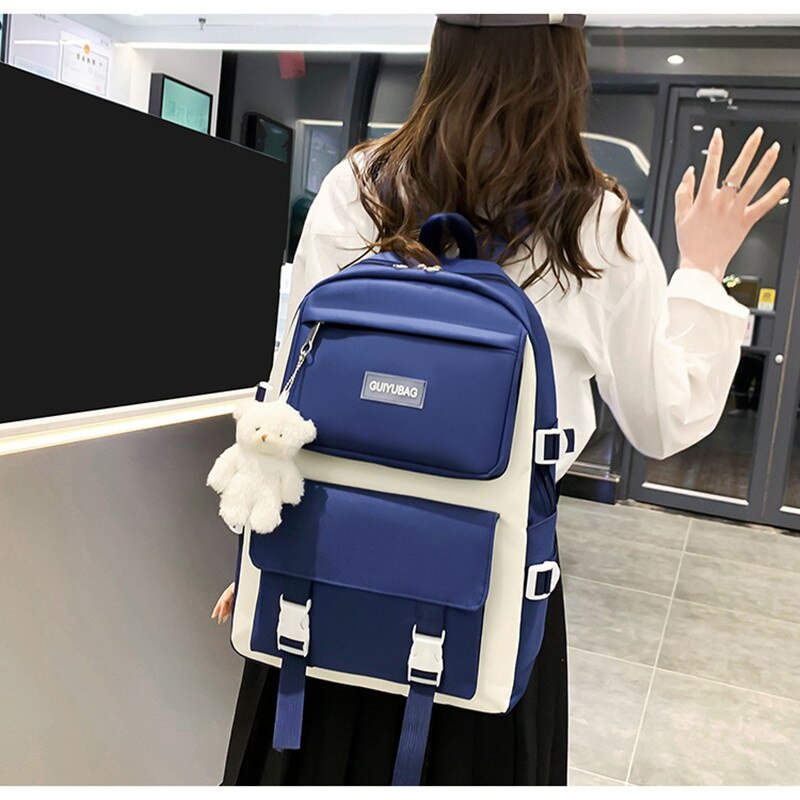 5Pcs Backpack Set w/ Pencil Case and Shoulder Bag