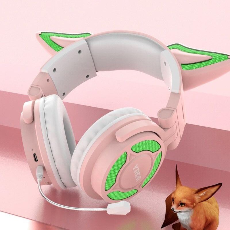 Cute Cat Ear Headphones w/ LED Lights