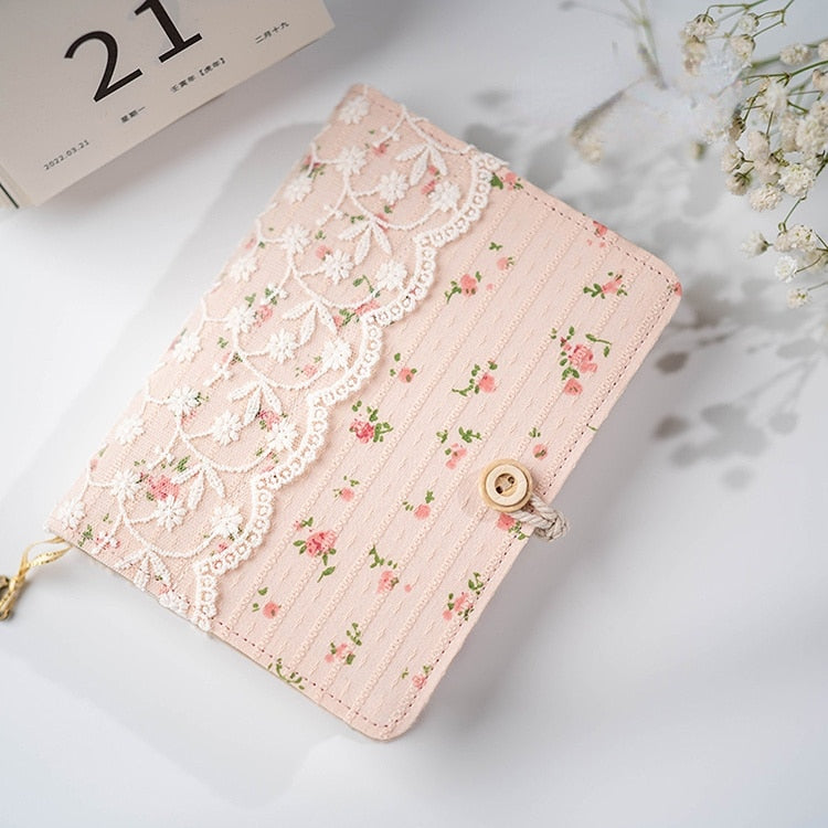 Handmade Lace Pink Notebook